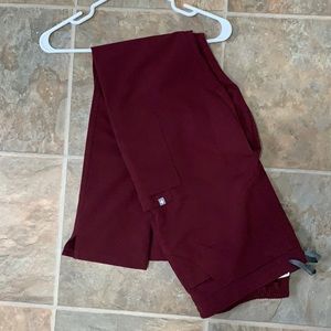 Tall Burgundy Skinny Figs Scrub Pants